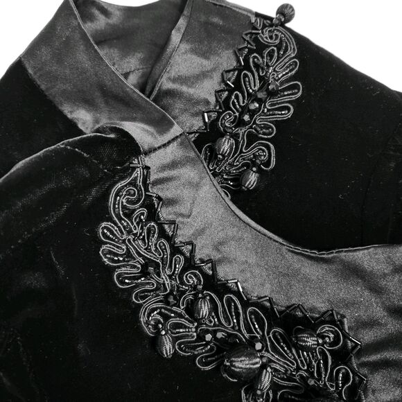 Vintage 60s Eloise Curtis For Happenstance Black Velvet Beaded Bolero Jacket S - Picture 8 of 13